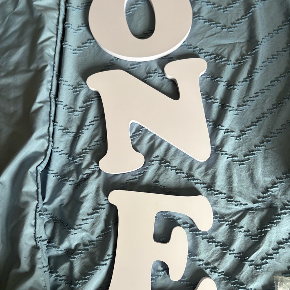 White Wooden ONE Letters for Birthday Decor